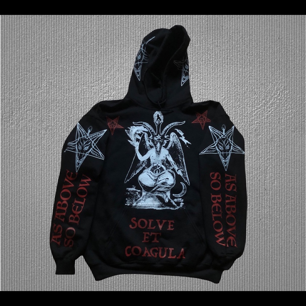 Baohomet hoodie LARGE Size as above so below solve Et coagula
